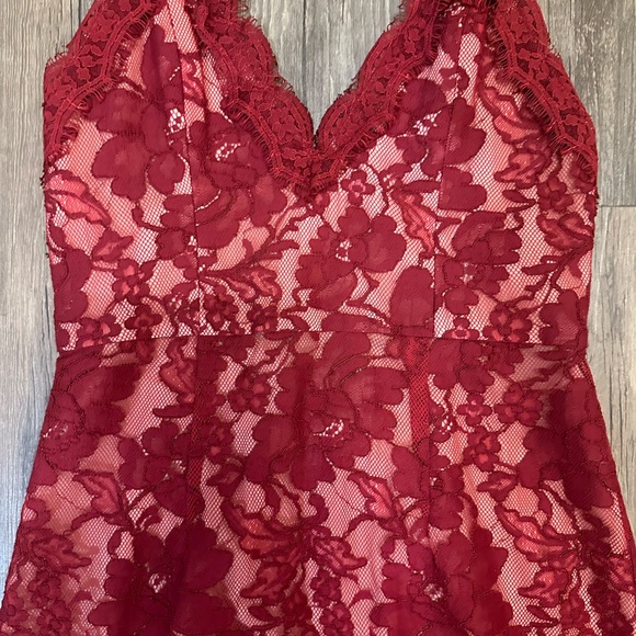 NBD Red Lace Dress - Picture 4 of 5